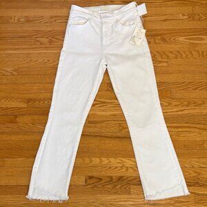 Mother Insider Crop Step Fray White Jeans, Fairest Of Them All Size 25 NWT